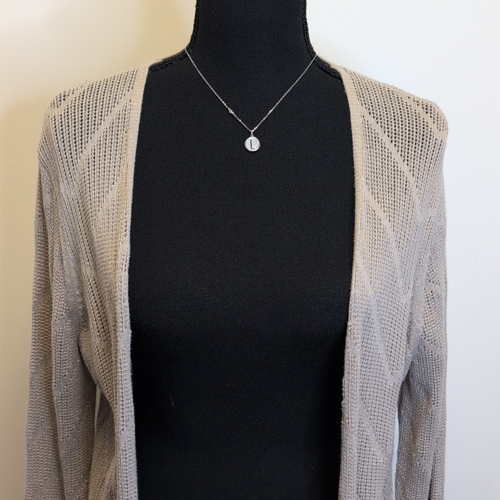 Forever 21 Longline Knit Maxi Cardigan Beige M - Picture 2 of 6
